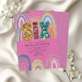  Watercolor pink and gold stars  BirthdaInvitation Einladung