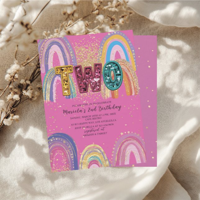  Watercolor pink and gold stars  BirthdaInvitation Einladung (Von Creator hochgeladen)