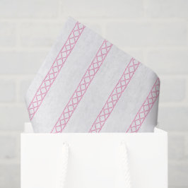 Watercolor Pink and White Bamboo Stripes Seidenpapier
