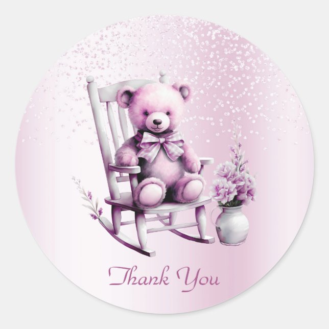 Watercolor Pink Baby Beer Sticker (Vorderseite)