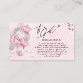 Watercolor Pink Balloons Its A Girl Books for Baby Begleitkarte