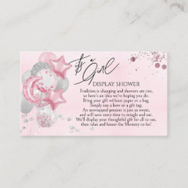 Watercolor Pink Balloons Its A Girl Display Shower Begleitkarte