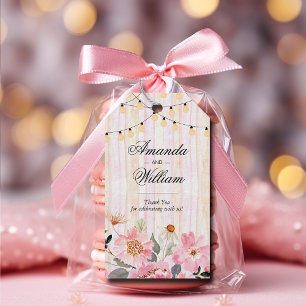 Watercolor Pink Blume Hochzeit Vielen Dank Geschenkanhänger