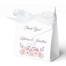 Watercolor Pink Blume-Hochzeit Vielen Dank