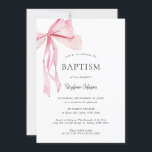 Watercolor Pink Bow Baptism Einladung<br><div class="desc">Designed to coordinate with our Pink Ribbon collection,  this baptism invitation features gorgeous silky ribbon in watercolour pink shades. For more advanced customization of this design,  e.g. changing layout,  font or text size please click the "CUSTOMIZE" button above. Please contact me for any questions!</div>
