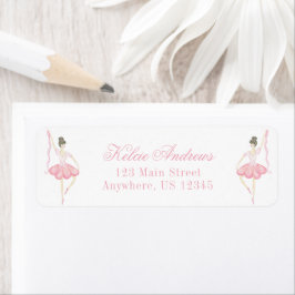 Watercolor Pink Christmas Ballerina Adresse
