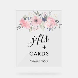 Watercolor Pink Floral Gifts and Cards Wedding Acrylschild