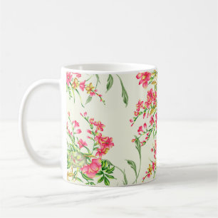 watercolor pink flower patternabstract, art, backg kaffeetasse