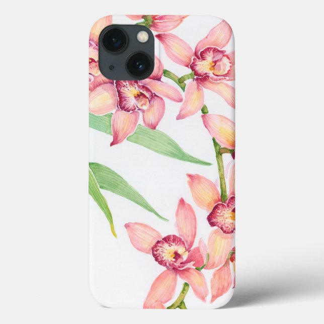 Watercolor Pink Flowers Case-Mate iPhone Hülle (Rückseite)