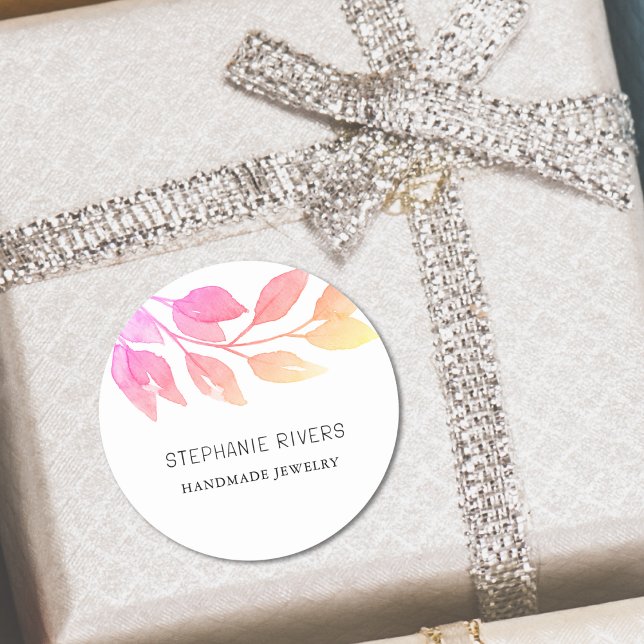 Watercolor Pink Juwelier Designer Runder Aufkleber (Von Creator hochgeladen)