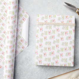 Watercolor Pink Mahjong Tiles Geschenkpapier