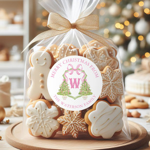 Watercolor Pink Nutcracker Weihnachtsgeschenk für Runder Aufkleber