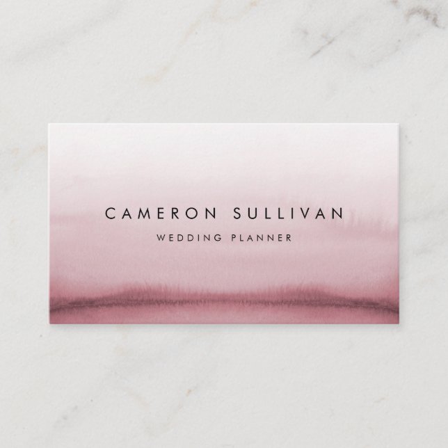 Watercolor Pink Ombre Modern Visitenkarte (Vorderseite)