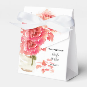 Watercolor Pink Peonies Mason Jar Wedding Geschenkschachtel