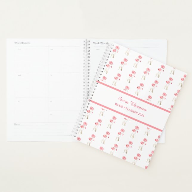 Watercolor Pink Poppies Floral Weekly Planner Planer (Anzeige)