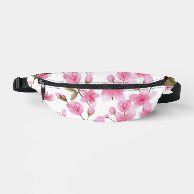 Watercolor Pink Sakura Flowers cherry blossom  Bauchtasche (Vorderseite)