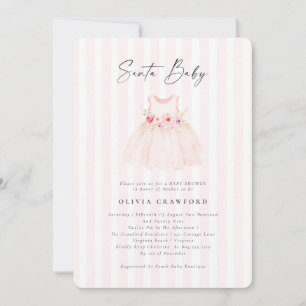 Watercolor Pink Santa Baby Weihnachtsdusche Einladung