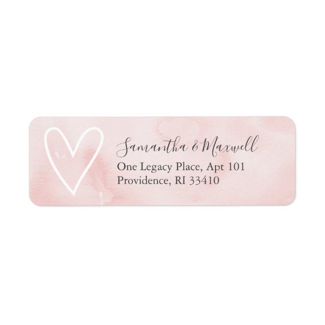 Watercolor Pink Valentine Herd Address Labels (Vorne)