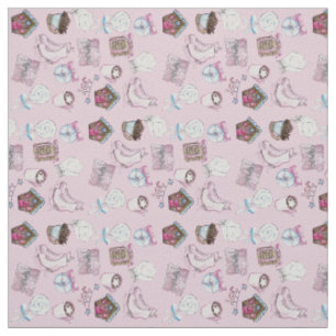 Watercolor Pink Weihnachten inspiriert Stoff