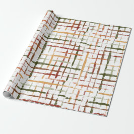 watercolor plaid pattern with chaotic lines geschenkpapier