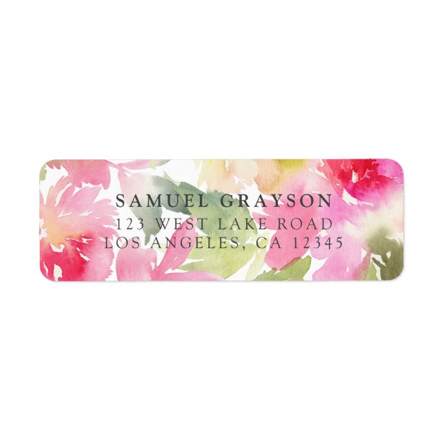 Watercolor Poinsettia Holiday Rücksendeadresse (Vorne)