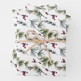 Watercolor Poinsettia Pattern  Geschenkpapier Set