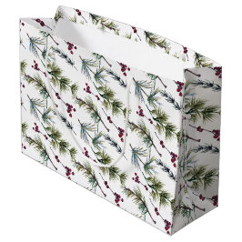 Watercolor Poinsettia Pattern  Große Geschenktüte