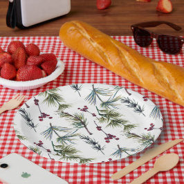 Watercolor Poinsettia Pattern  Pappteller