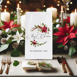 Watercolor Poinsettia Weihnachten Kleine Geschenktüte