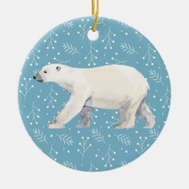 Watercolor Polar Bear Weihnachtsbaum Keramik Ornament