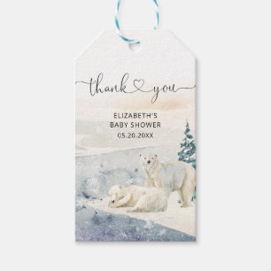 Watercolor Polar Bear Winter Baby Dusche Vielen Da Geschenkanhänger