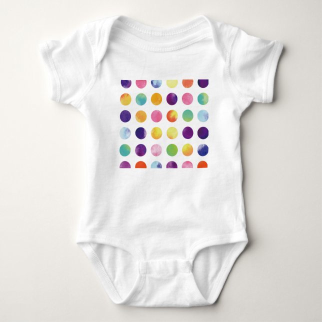 Watercolor polka dots Tシャツ Baby Strampler (Vorderseite)