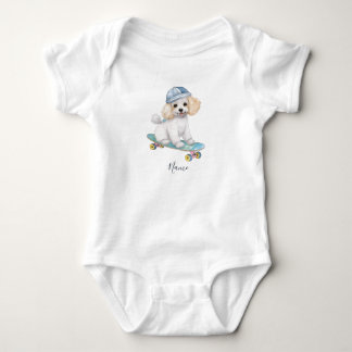 Watercolor Poodle Baby Bodysuit Strampler