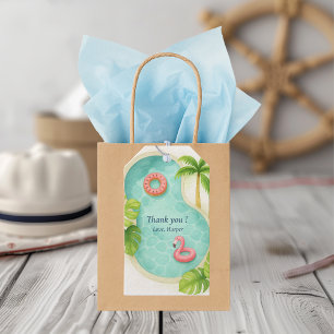 Watercolor Pool Party Vielen Dank Geschenkanhänger