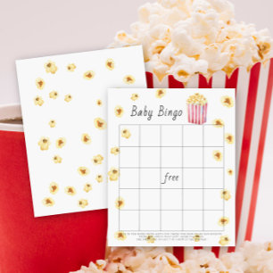 Watercolor Popcorn Baby Bingo-Spiel