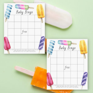 Watercolor Popsicle Baby Bingo Spiel