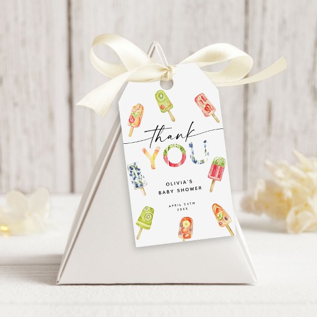 Watercolor Popsicle Ready to Pop Baby Shower Geschenkanhänger (Von Creator hochgeladen)
