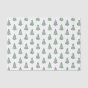 Watercolor Preppy Holidays Tree Ginger Jar Baubles Seidenpapier