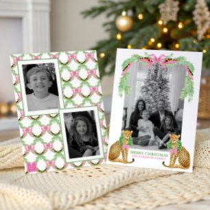 Watercolor Preppy Leopard Girlande Weihnachten
