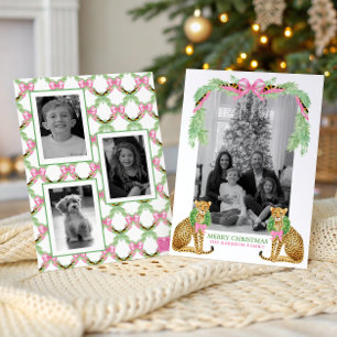 Watercolor Preppy Leopard Girlande Weihnachten