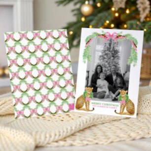 Watercolor Preppy Leopard Girlande Weihnachten