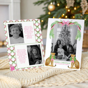 Watercolor Preppy Leopard Girlande Weihnachten