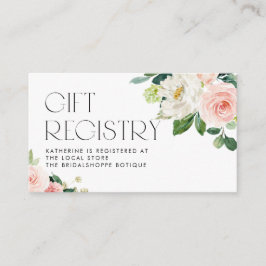 Watercolor Pretty Garden Flowers Gift Registry Begleitkarte