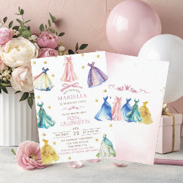 Watercolor Princess Dress Birthday is turning fiv Einladung