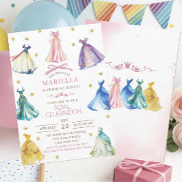 Watercolor Princess Dress Birthday is turning thr Einladung