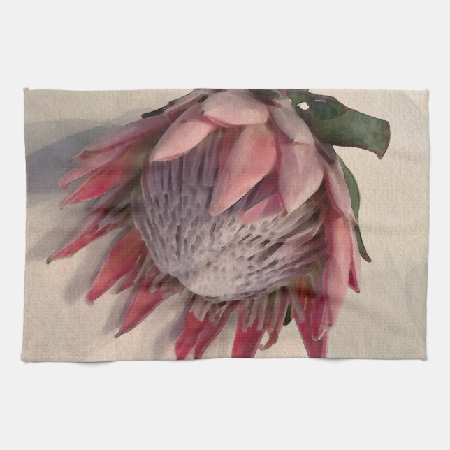 Watercolor Protea Dishclow Geschirrtuch (Horizontal)