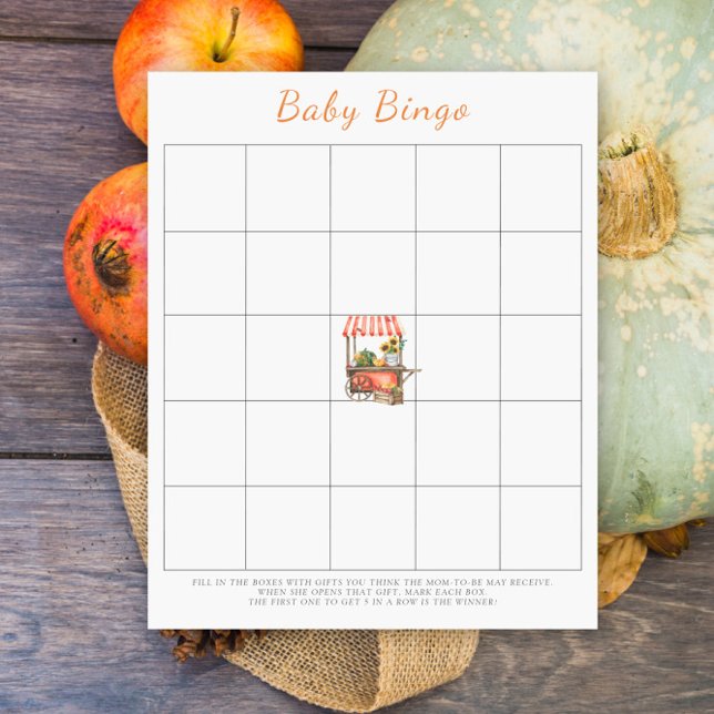 Watercolor Pumpkin Baby Bingo-Spiel (Von Creator hochgeladen)