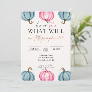 Watercolor Pumpkin Baby Gender Reveal Fall Einladung