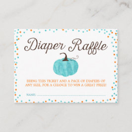 Watercolor Pumpkin Boy Diaper Raffle Ticket Begleitkarte