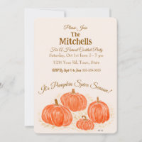 Watercolor Pumpkin Cocktail PERSONALISIEREN Einlad